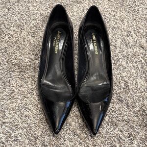Saint Laurent Charlotte Black Patent Leather Heels